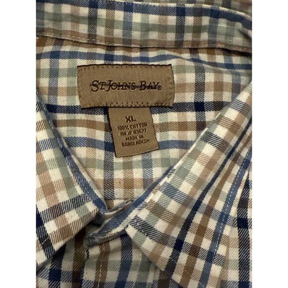 St. John’s Bay Men’s Long Sleeve Button Up Shirt Plaid Cotton Flannel Casual XL - Picture 2 of 4